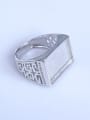 thumb 925 Sterling Silver 18K White Gold Plated Geometric Ring Setting Stone size: 13*18mm 2
