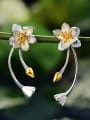 thumb 925 Sterling Silver elegant and refined lotus earrings 1