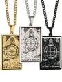 thumb Wheels Of Fortune's Tarot hip hop stainless steel titanium steel necklace 0