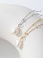 thumb 925 Sterling Silver Freshwater Pearl Irregular Minimalist Necklace 2