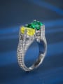 thumb 925 Sterling Silver High Carbon Diamond Heart Luxury Band Ring 1
