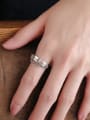 thumb 925 Sterling Silver Geometric Chain Vintage Stackable Ring 1