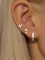 thumb 925 Sterling Silver Cubic Zirconia Geometric Dainty Huggie Earring 2