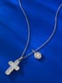 thumb 925 Sterling Silver Cubic Zirconia Cross Dainty Regligious Necklace 1