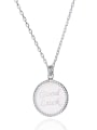 thumb 925 Sterling Silver Round Letter Minimalist Necklace 0