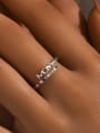thumb 925 Sterling Silver Cubic Zirconia Letter Minimalist Band Ring 1