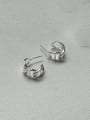 thumb 925 Sterling Silver  Minimalist  Hollow Geometric  Chain Stud Earring 0