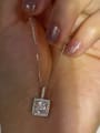 thumb 925 Sterling Silver Cubic Zirconia White Geometric Dainty Necklace 1