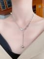 thumb 925 Sterling Silver Heart Vintage Lariat Necklace 1