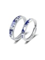 thumb 925 Sterling Silver Enamel Geometric Minimalist Couple Ring 0