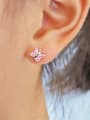 thumb 925 Sterling Silver Cubic Zirconia Enamel Heart Cute Stud Earring 1