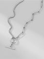 thumb 925 Sterling Silver Cross Vintage Asymmetric ChainNecklace 2