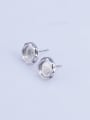 thumb 925 Sterling Silver 18K White Gold Plated Round Earring Setting Stone size: 7*7mm 2