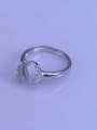 thumb 925 Sterling Silver 18K White Gold Plated Flower Ring Setting Stone size: 10*12mm 1