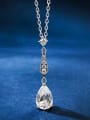 thumb 925 Sterling Silver Cubic Zirconia Water Drop Dainty Necklace 0