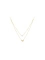 thumb 925 Sterling Silver Cubic Zirconia Geometric Dainty Multi Strand Necklace 0