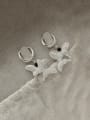 thumb 925 Sterling Silver Shell Butterfly Vintage Huggie Earring 2