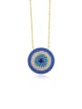 thumb 925 Sterling Silver Cubic Zirconia Evil Eye Minimalist Necklace 0