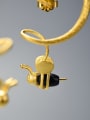 thumb 925 Sterling Silver Unique insect design geometric curve Trend bee Drop Earring 2