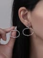 thumb 925 Sterling Silver Cubic Zirconia Geometric Minimalist Drop Earring 2