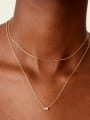 thumb 925 Sterling Silver Cubic Zirconia Geometric Minimalist Multi Strand Necklace 1