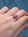 thumb 925 Sterling Silver Natural Gemstone Geometric Luxury Band Ring 2