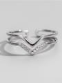 thumb 925 Sterling Silver Cubic Zirconia Geometric Minimalist Stackable Ring 0