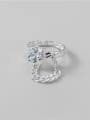 thumb 925 Sterling Silver Cubic Zirconia Square Vintage Chain Stackable Ring 2
