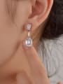 thumb 925 Sterling Silver High Carbon Diamond Clear Geometric Dainty Drop Earring 1