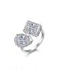 thumb 925 Sterling Silver Cubic Zirconia Geometric Luxury Band Ring 0