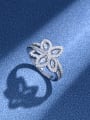 thumb 925 Sterling Silver Cubic Zirconia Irregular  Flower Luxury Band Ring 2