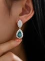 thumb 925 Sterling Silver High Carbon Diamond Water Drop Luxury Cluster Earring 1