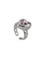 thumb 925 Sterling Silver Cubic Zirconia Heart Vintage Band Ring 3