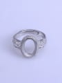 thumb 925 Sterling Silver 18K White Gold Plated Geometric Ring Setting Stone size: 8*12mm 0