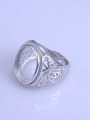 thumb 925 Sterling Silver 18K White Gold Plated Geometric Ring Setting Stone size: 11*17mm 0