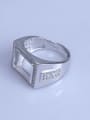 thumb 925 Sterling Silver 18K White Gold Plated Geometric Ring Setting Stone size: 9*12mm 1