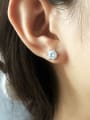 thumb 925 Sterling Silver Moissanite Geometric Dainty Stud Earring 1