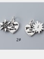 thumb 925 Sterling Silver Heart Flower Charm Height : 12 mm , Width: 10.5 mm 1