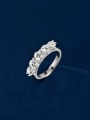 thumb 925 Sterling Silver High Carbon Diamond Flower Dainty Ring 0