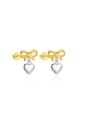thumb 925 Sterling Silver Bowknot Heart Minimalist Drop Earring 0