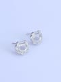 thumb 925 Sterling Silver 18K White Gold Plated Geometric Earring Setting Stone size: 5*7mm 1