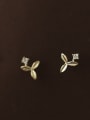 thumb 925 Sterling Silver Cubic Zirconia Flower Dainty Stud Earring 0