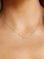 thumb 925 Sterling Silver Cubic Zirconia Letter Dainty Necklace 1