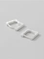 thumb 925 Sterling Silver Square Minimalist Huggie Earring 2