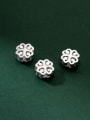 thumb S925 plain silver hollow 9mm four-leaf flower spacer beads 2