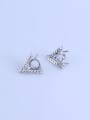 thumb 925 Sterling Silver 18K White Gold Plated Geometric Earring Setting Stone size: 5*5mm 1