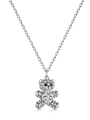 thumb 925 Sterling Silver Cubic Zirconia Bear Cute Necklace 0