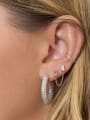 thumb 925 Sterling Silver Cubic Zirconia Geometric Minimalist Single Earring(Single-Only One) 1