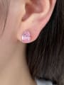 thumb 925 Sterling Silver Cubic Zirconia Water Drop Luxury Stud Earring 1
