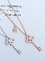 thumb 925 Sterling Silver Cubic Zirconia Flower Dainty Key Pendant Necklace 3